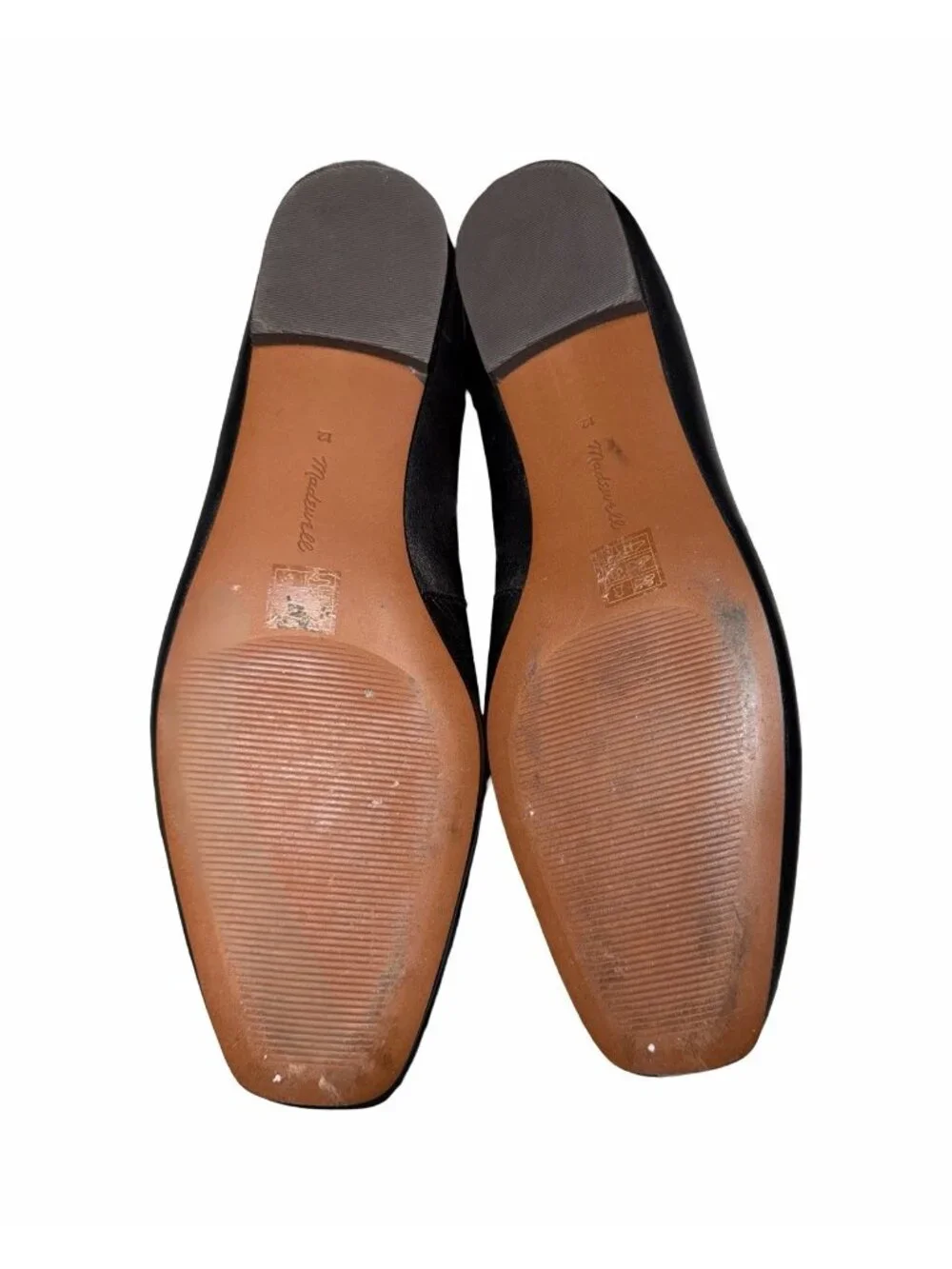 Madewell The Mylie Ballet Flat in True Black Leather Size 12 Minimalist Preppy
